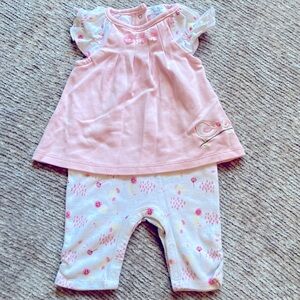 Le Top Bébé Pink Bird Embroidered One Piece Outfit Romper‎ 3M